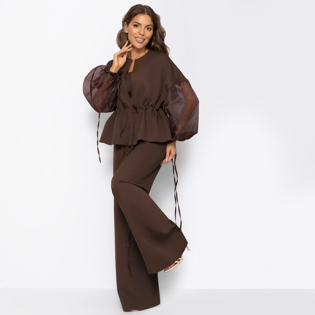 Брючный костюм Серьезная леди (2 в 1, брауни, нью) 