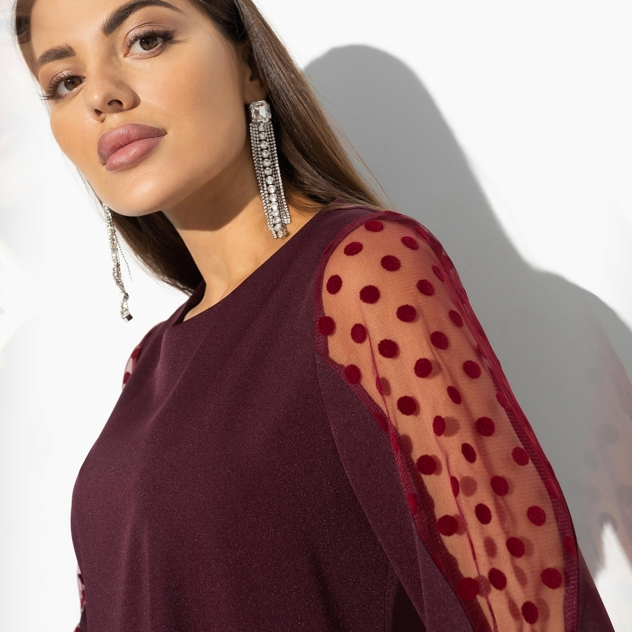 Платье Секрет любви (магия бордо). Состав: 95% п/э, 5% эластан