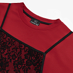 Футболка Модный тандем (красный 2 в 1). Состав: 65% полиэстер, 30% вискоза, 5% спандекс