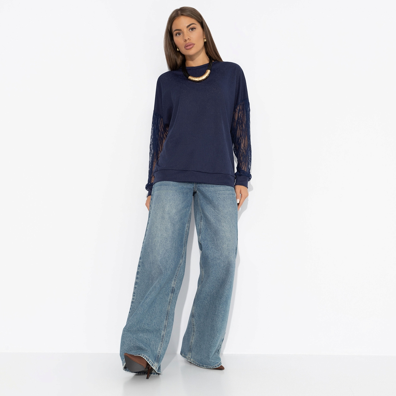 Роскошь без пафоса (синий). Состав: 65% п/э, 30% вискоза, 5% спандекс