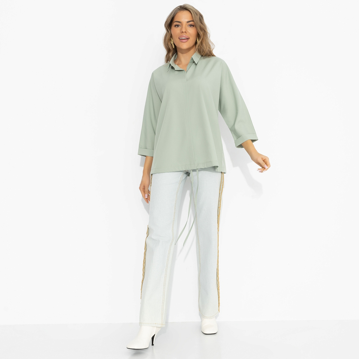 Блуза Твой личный тренд (хаки). Состав: 95% п/э, 5% эластан