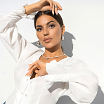 Блуза Стильный диалог (вайт). Состав: 95% п/э, 5% эластан