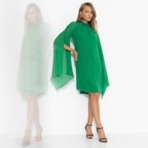 Платье Стильная эйфория (зелёное). Состав: 100% п/э