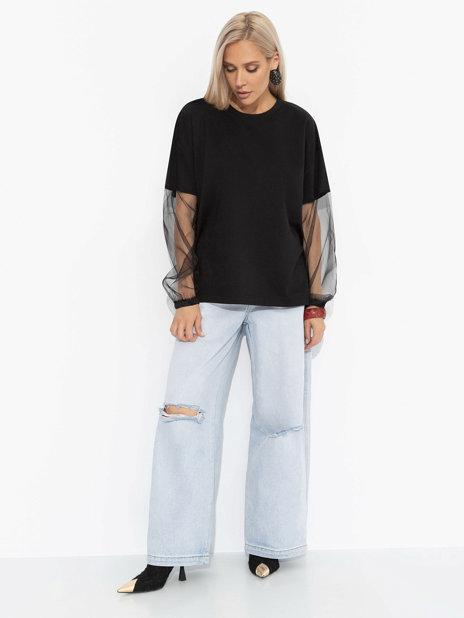 Футболка Модный бунт. Состав: 65% п/э, 30% вискоза, 5% стрейч