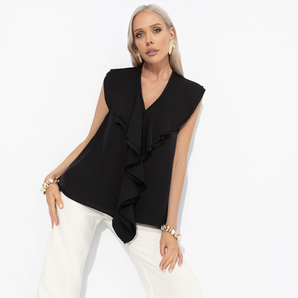 Блуза Мелодия стиля (black). Состав: 100% полиэстер