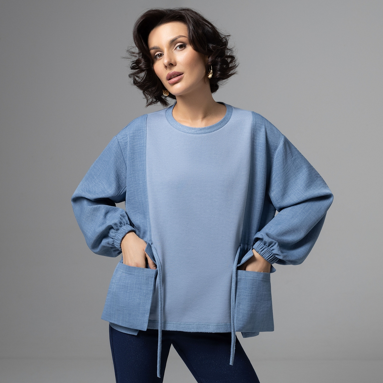 В котором удобно жить (голубой). Состав: 65% полиэстер, 30% вискоза, 5% спандекс