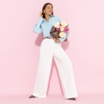 Брюки Легкой походкой (white). Состав: 60% полиэстер, 37% вискоза, 3% спандекс