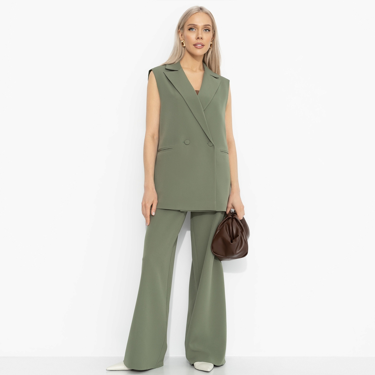 Брючный комплект Сценарий успеха (хаки, 2 в 1). Состав: 95% полиэстер, 5% эластан