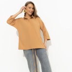 Блуза Твой личный тренд (бежевая). Состав: 96% полиэстер, 4% эластан