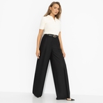 Брюки Минимализм с акцентами (чёрные). Состав: 85% п/э, 15% вискоза