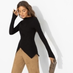 Лонгслив Выхожу за рамки (чёрный). Состав: 97% хлопок, 3% лайкра