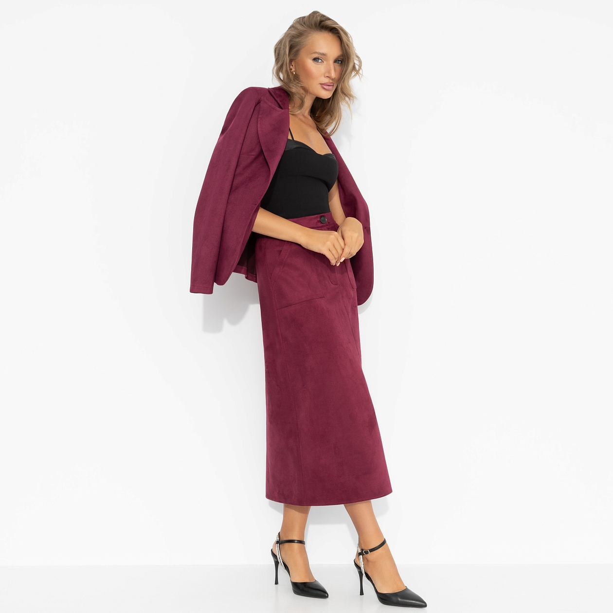 Откровенно шикарная (бордовая). Купить женский Юбка оптом от производителя.