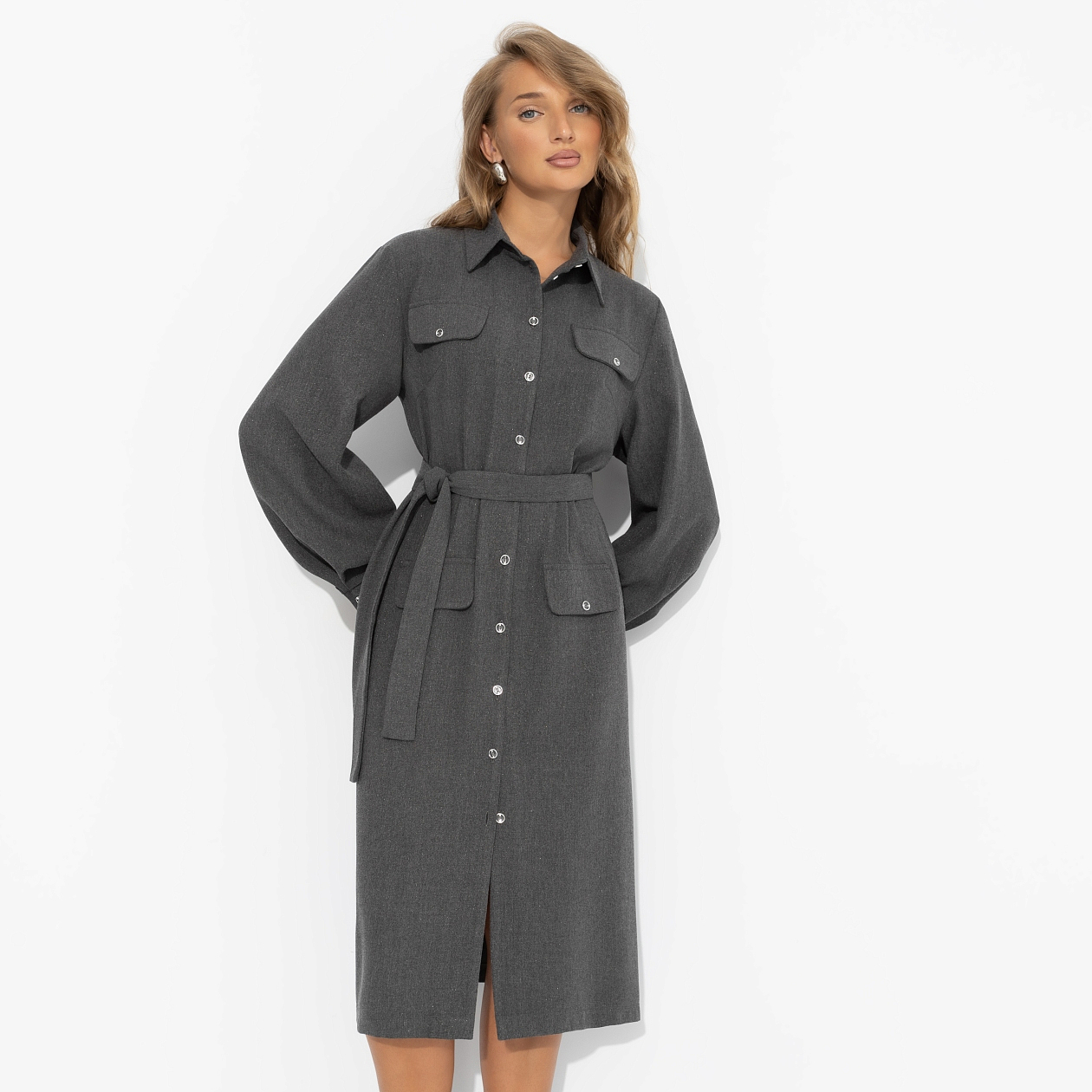 Платье-рубашка Голос из будущего (new). Состав: 65% п/э, 30% вискоза, 5% эластан