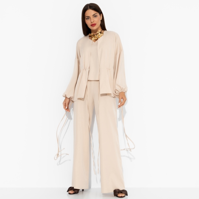 Брючный костюм Приручённый шик (3 в 1, бежевый) 