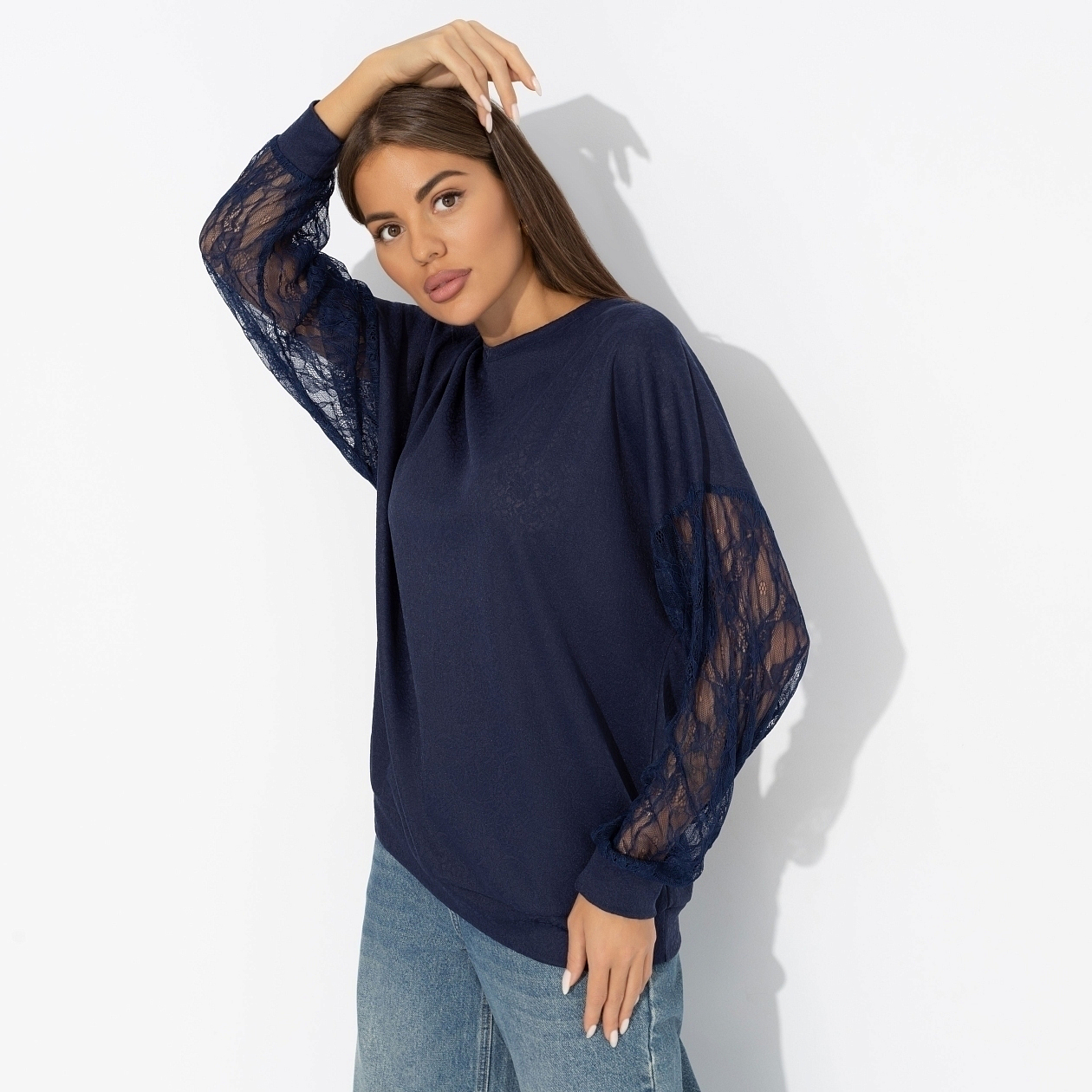 Роскошь без пафоса (синий). Состав: 65% п/э, 30% вискоза, 5% спандекс