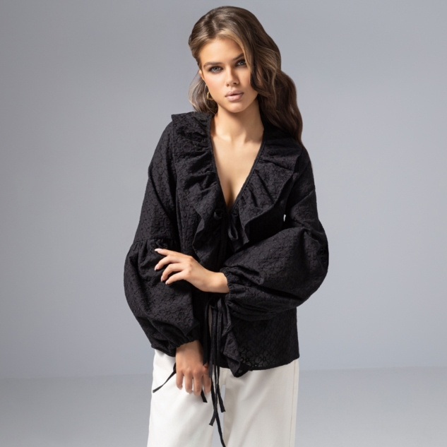 Блуза Пленительная грация (черная) 