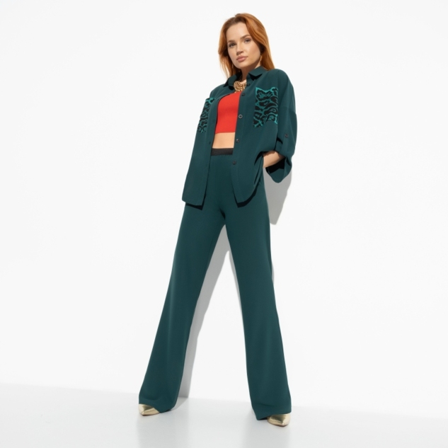 Брючный костюм Девиз бизнес–леди (green, 2 в 1) 