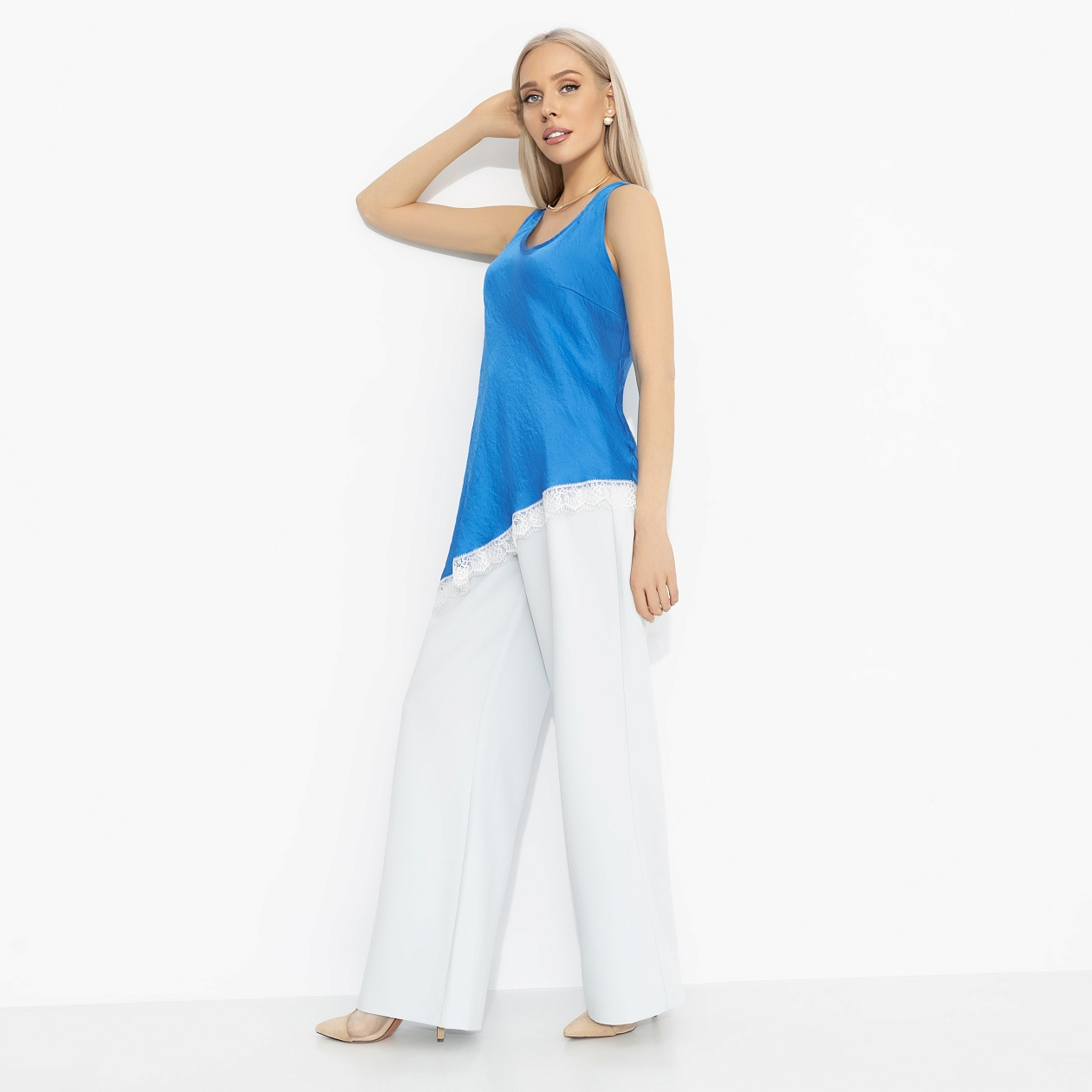 Следи за мной (синий). Купить женский Топ оптом от производителя.