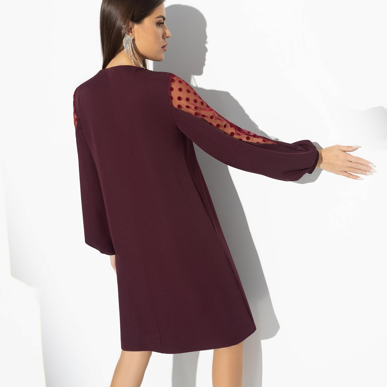 Платье Секрет любви (магия бордо). Состав: 95% п/э, 5% эластан