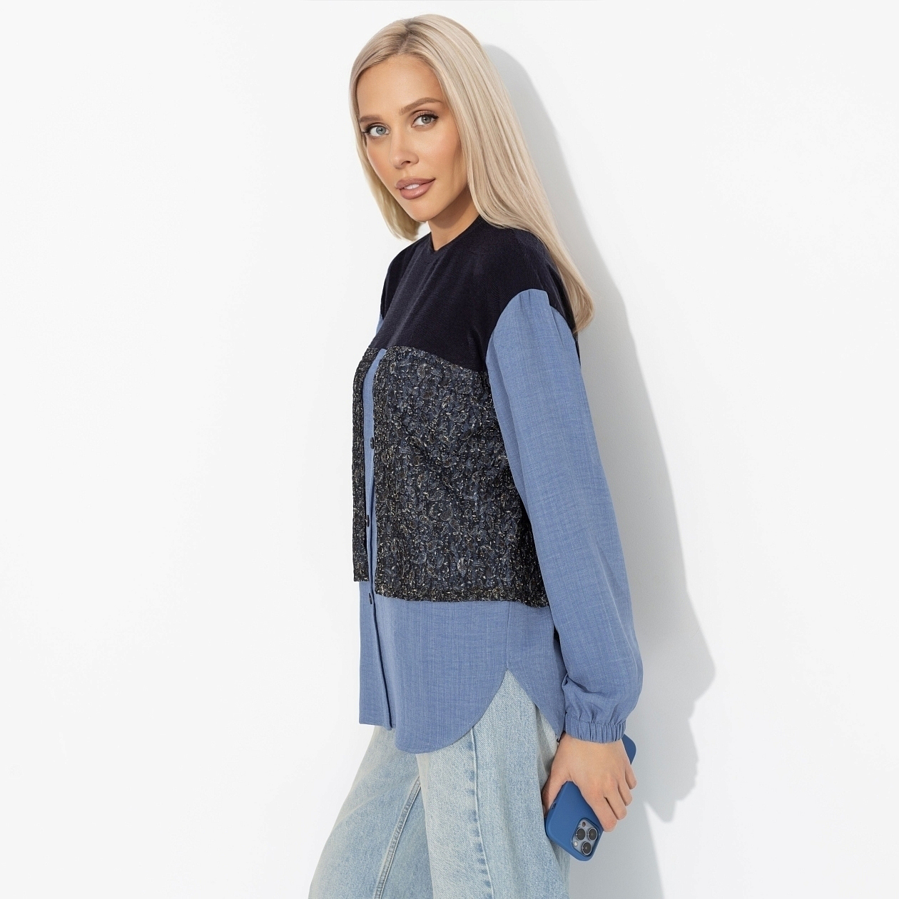 Стиль по-взрослому (голубой). Состав: 65% п/э, 20% вискоза, 10% акрил, 5% спандекс