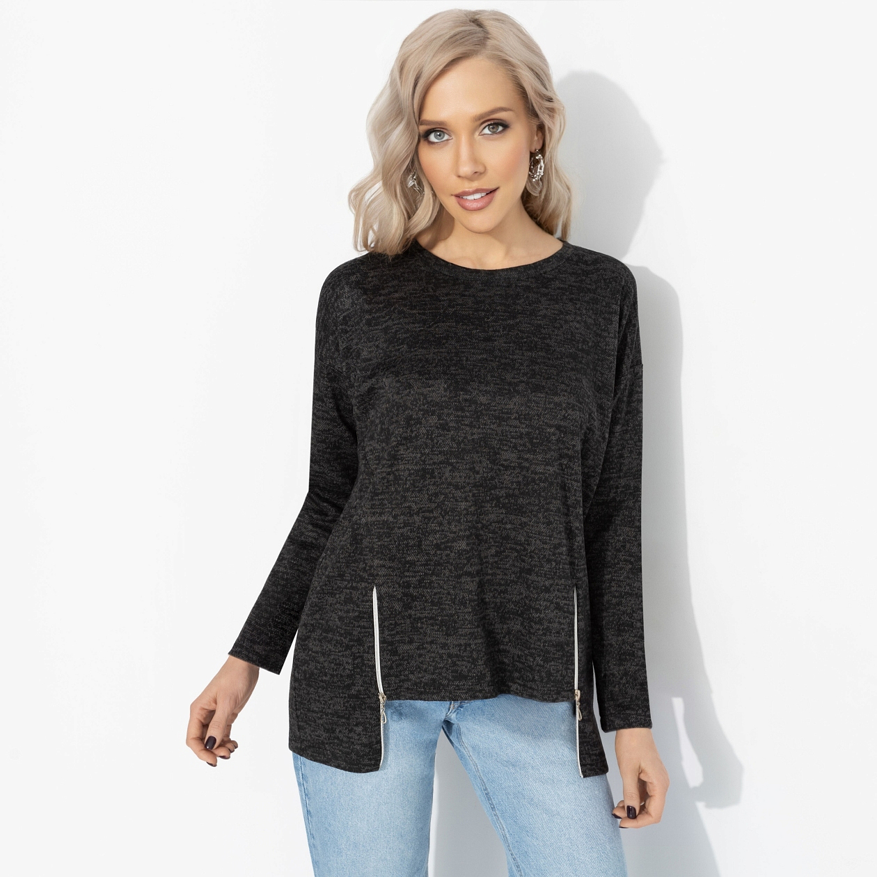 
Свитшот с акцентными молниями, Городской драйв