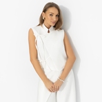 Прямая речь (белый). Состав: 60%  п/э, 37%  вискоза, 3% спандекс