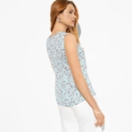 Блуза Легкое настроение (flowers mint). Состав: 95% п/э, 5% спандекс