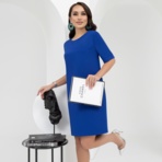 Платье Виртуальные будни (ультрамарин). Состав: 96% п/э, 4% эластан