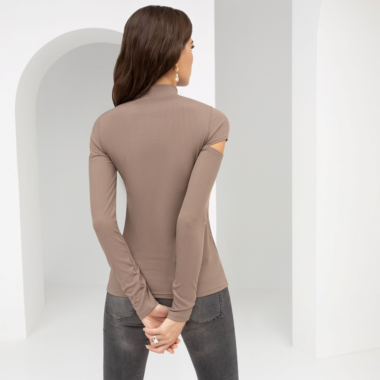 Водолазка Модный витамин (капучино). Состав: 65% п/э, 30% вискоза, 5% спандекс