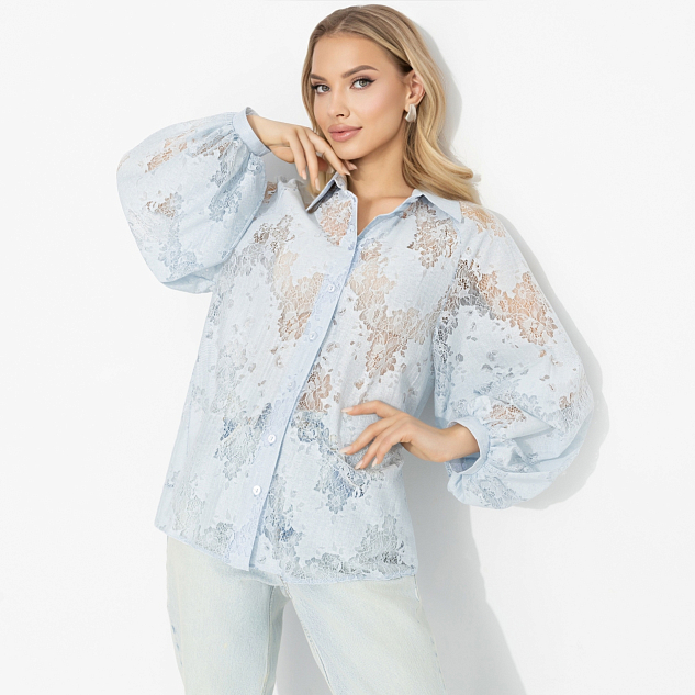 Блуза Теория красоты (дымчато-голубая) 