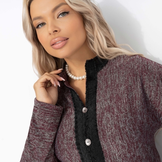 Костюм с юбкой С безупречным вкусом (2 в 1, винный) 