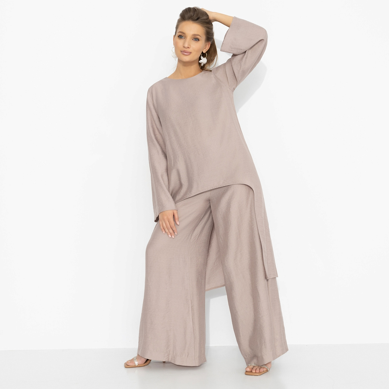 Брюки Красиво жить (серебристо-розовые). Состав: 75% вискоза, 25% нейлон