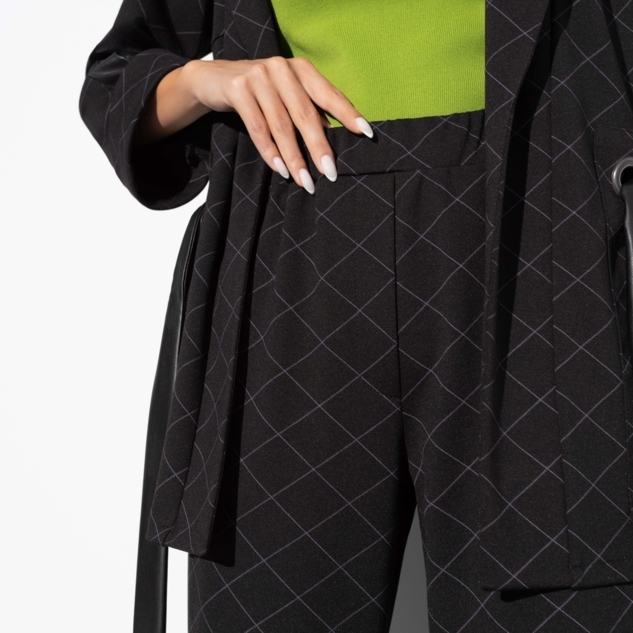 Брючный костюм Нашла подход (2 в 1, блэк, с поясом) 