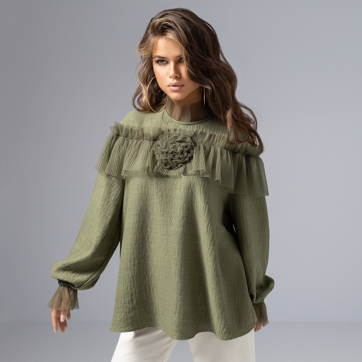 Блуза Мелодия сердца. Состав: 65% п/э, 30% вискоза, 5% спандекс