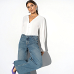 Блуза Стильный диалог (вайт). Состав: 95% п/э, 5% эластан