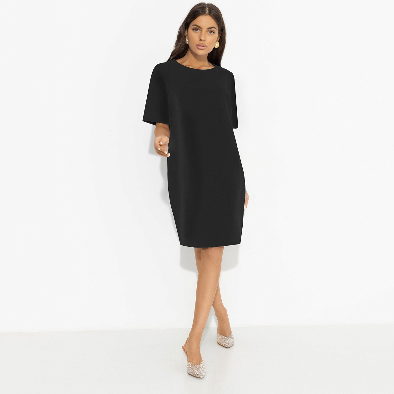 Платье Виртуальные будни (классика). Состав: 60% п/э, 37% вискоза, 3% спандекс