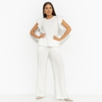 Блуза Потому что нужно! (белая). Состав: 60% вискоза, 35% п/э, 5% эластан