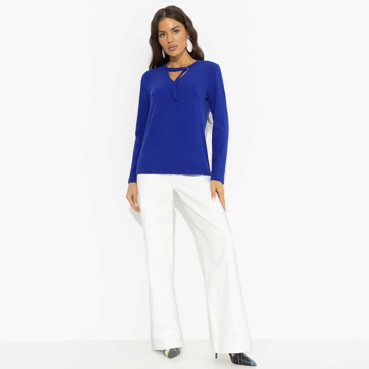 Блуза Неисчерпаемый талант (спелая голубика). Состав: 65% полиэстер, 30% вискоза, 5% эластан