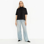 Водолазка Фирменное приветствие (черная, со вставкой). Состав: 65% полиэстер, 30% вискоза, 5% стрейч