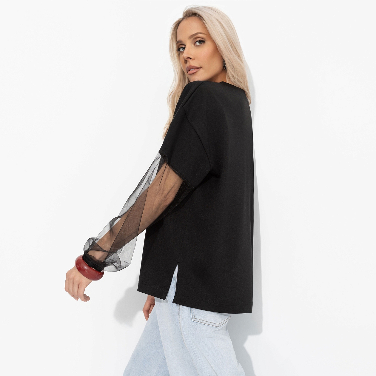 Футболка Модный бунт. Состав: 65% п/э, 30% вискоза, 5% стрейч