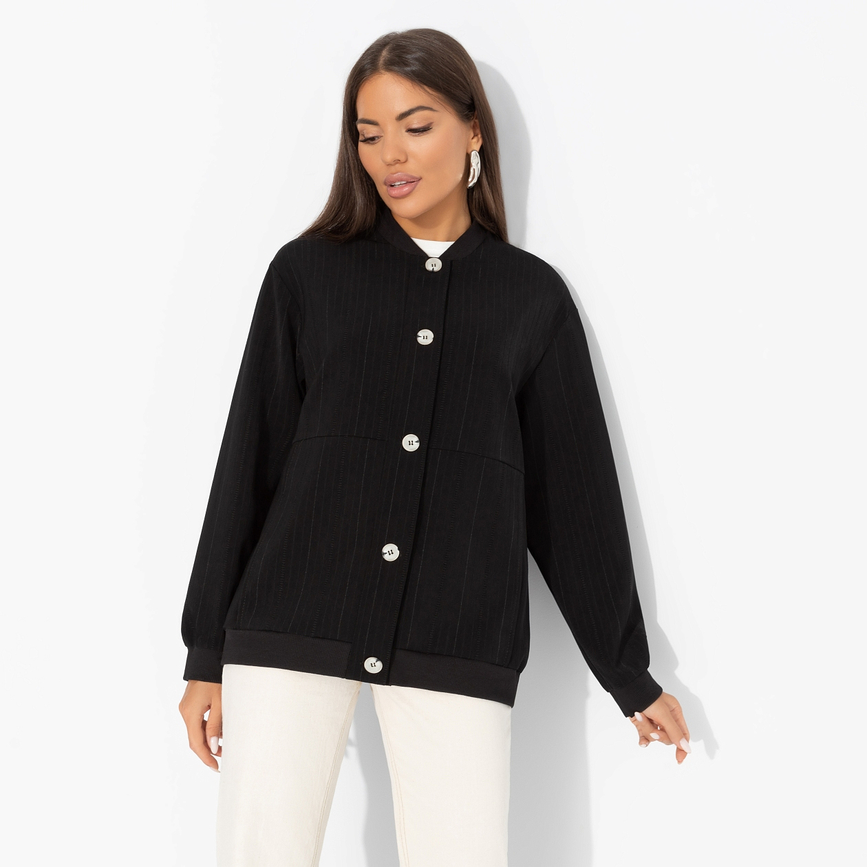 Бомбер Любуйся мной. Состав: 92% полиэстер, 6% вискоза, 2% спандекс