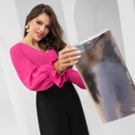 Блуза Принцесса из замка (яркая роза). Состав: 95% п/э, 5% эластан