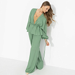 Брючный костюм Серьезная леди (2 в 1, шалфей). Состав: 100% вискоза