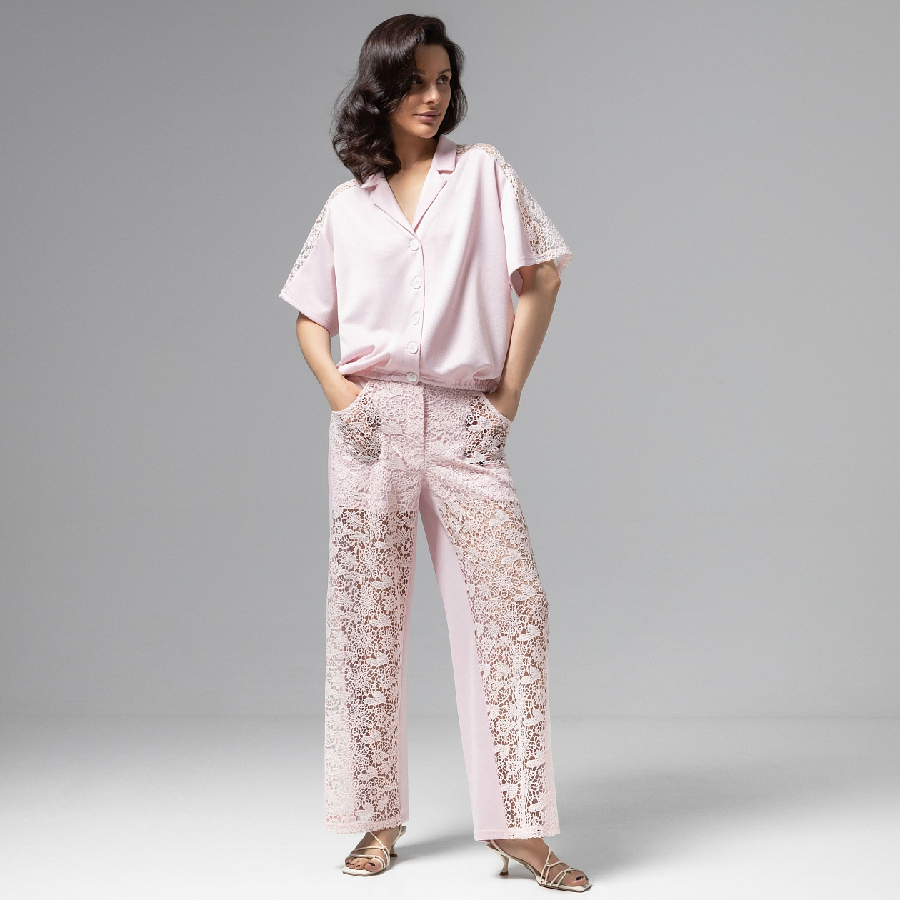 Стильное дежавю (розовый сон). Состав: 65% п/э, 30% вискоза, 5% спандекс