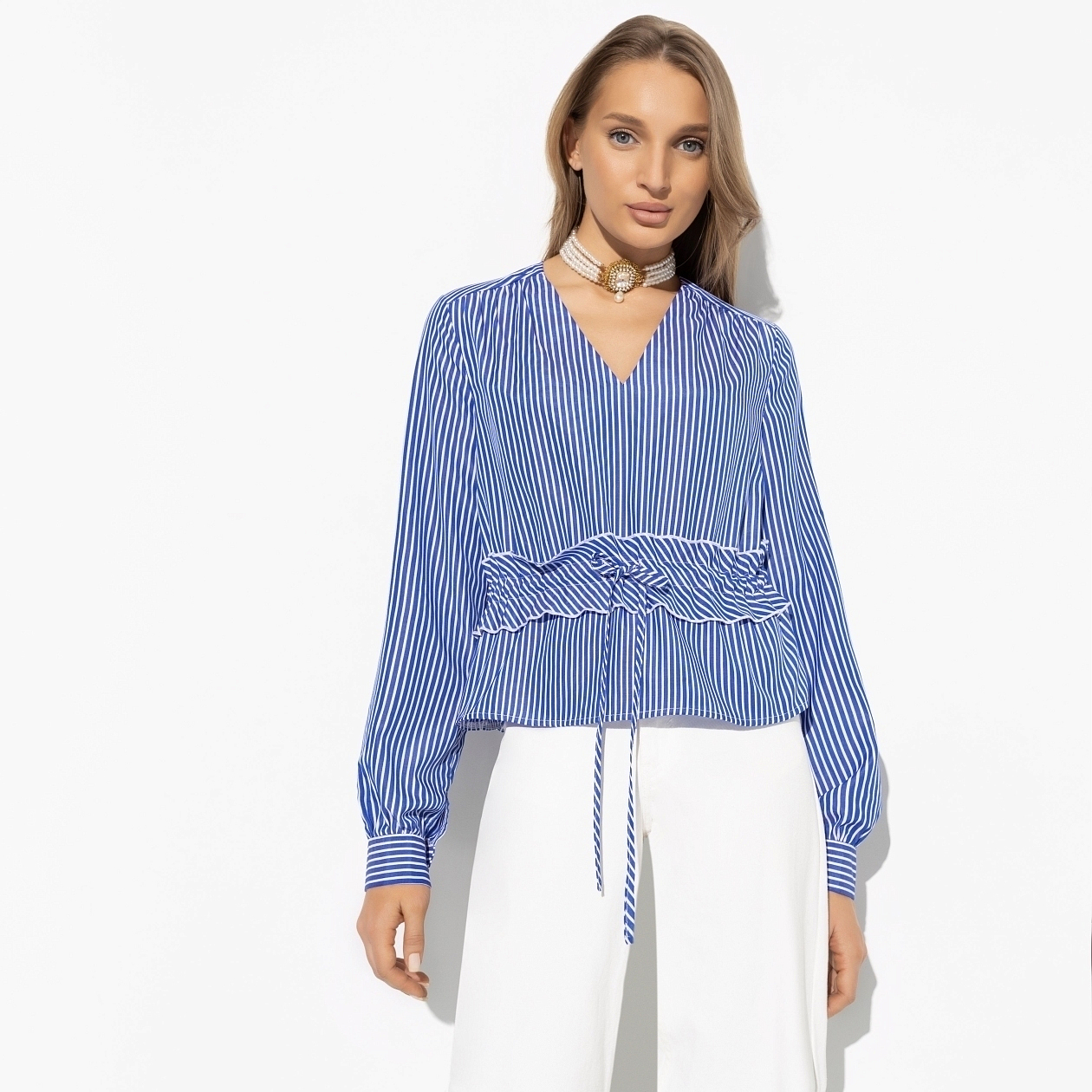 Блуза Стильный эффект. Состав: 55% хлопок, 45% полиэстер