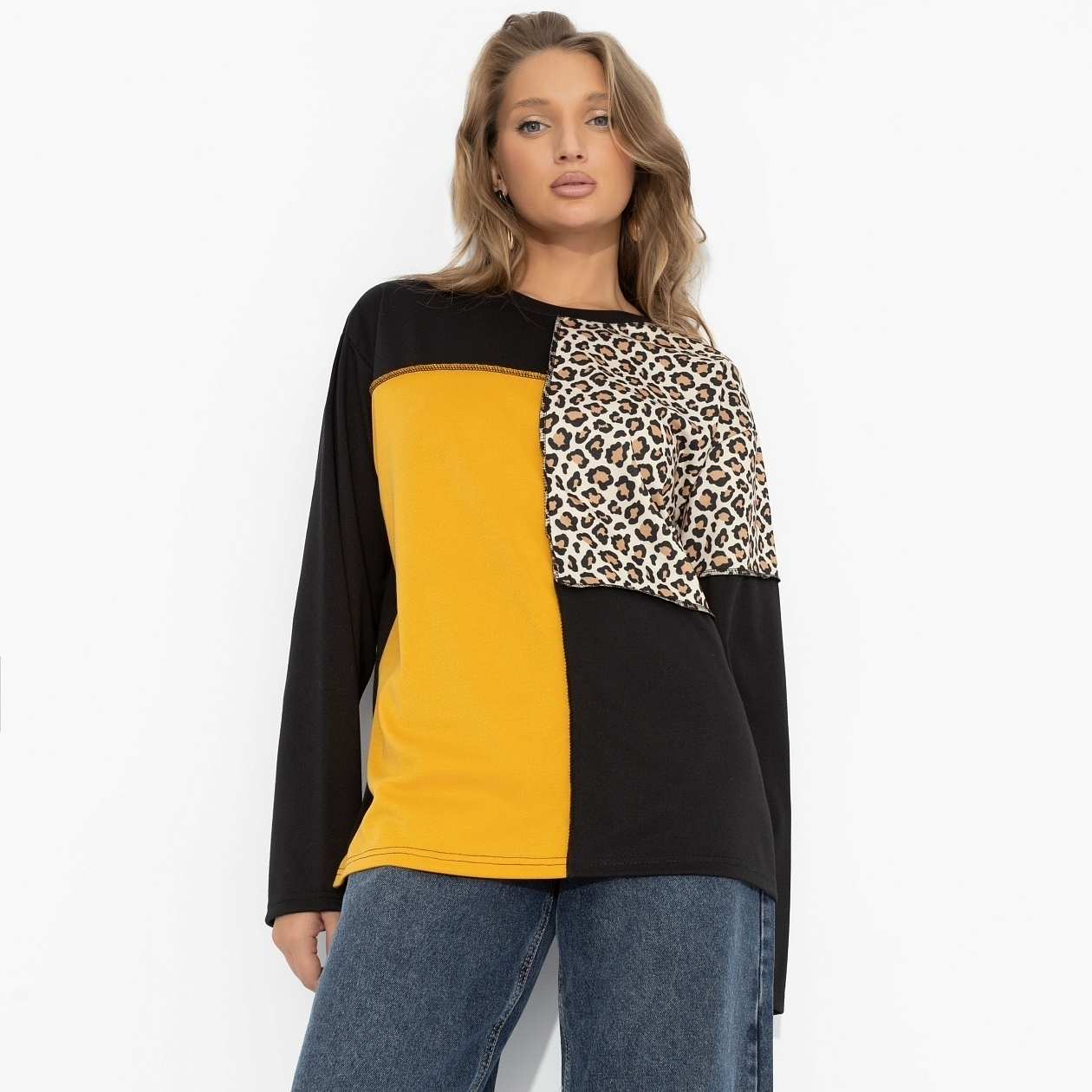 Лонгслив Идеальная гармония (фэшн). Состав: 65% п/э, 30% вискоза, 5% стрейч