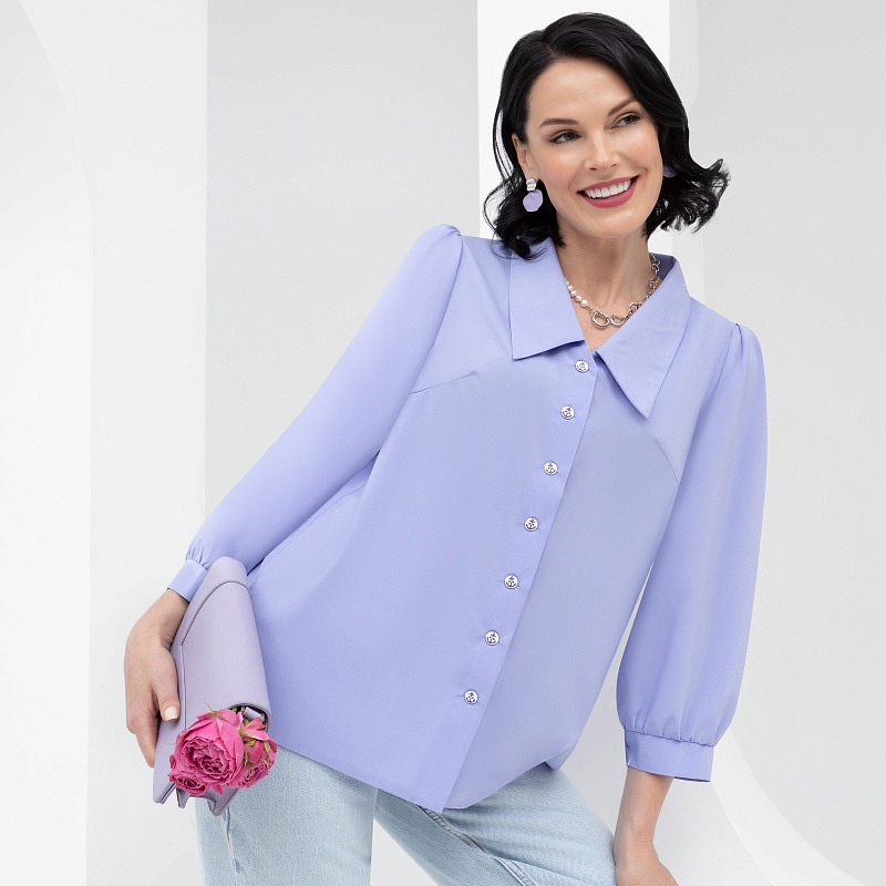 Блуза Дари любовь (сирень). Состав: 65% п/э, 30% вискоза, 5% эластан