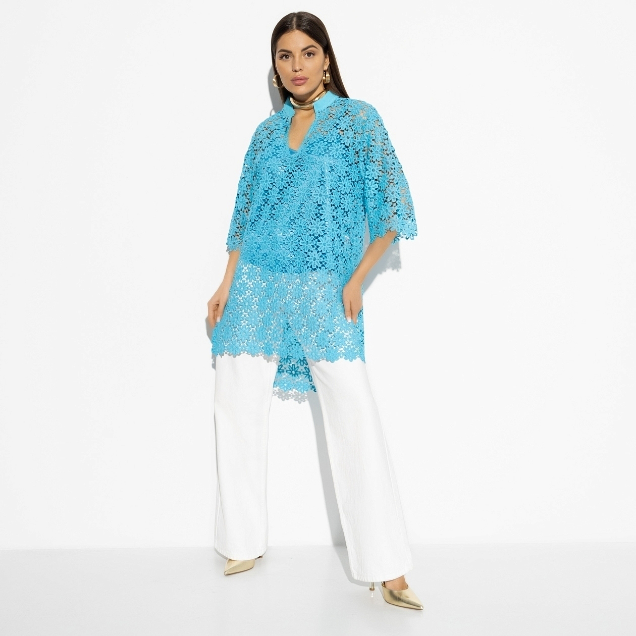 Туника Праздник стиля (эффектная, 2 в 1). Состав: 50% хлопок, 50% нейлон