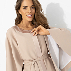 Жакет Яркий эффект (пудра, с поясом). Состав: 95% п/э, 5% эластан