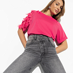 Футболка Закружила любовь (яркая). Состав: 65% п/э, 30% вискоза, 5% спандекс